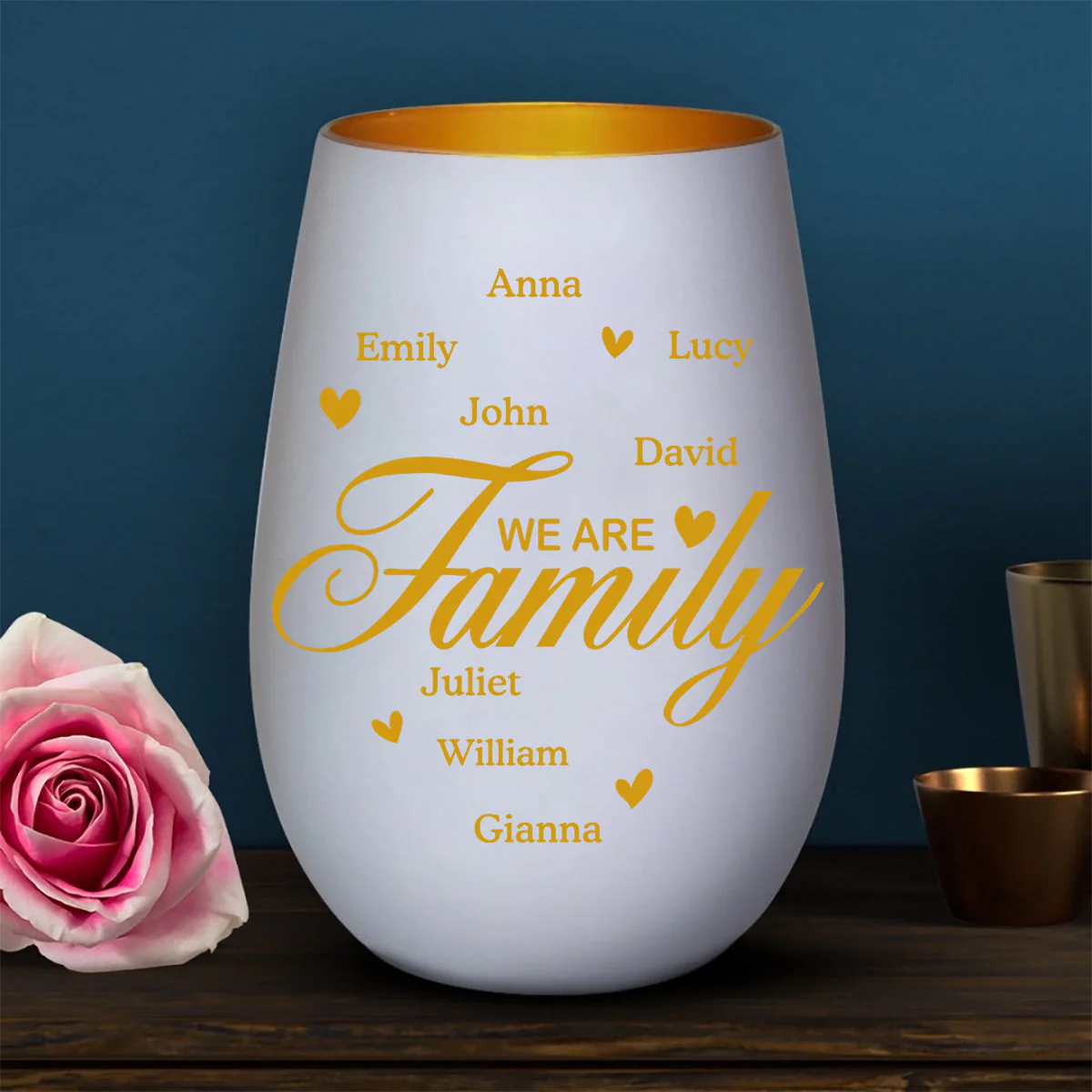 Personalized We are Family Scented Candle Cup - Image 3