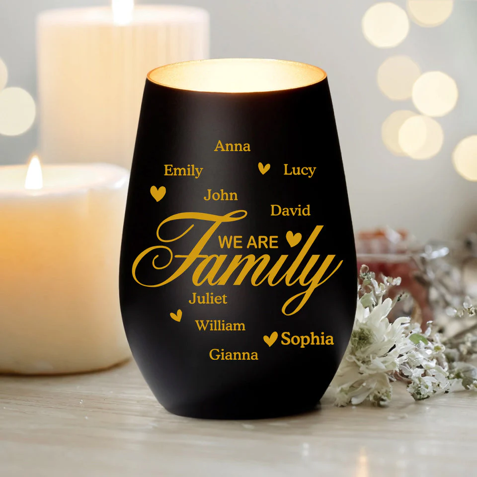 Personalized We are Family Scented Candle Cup - Image 4