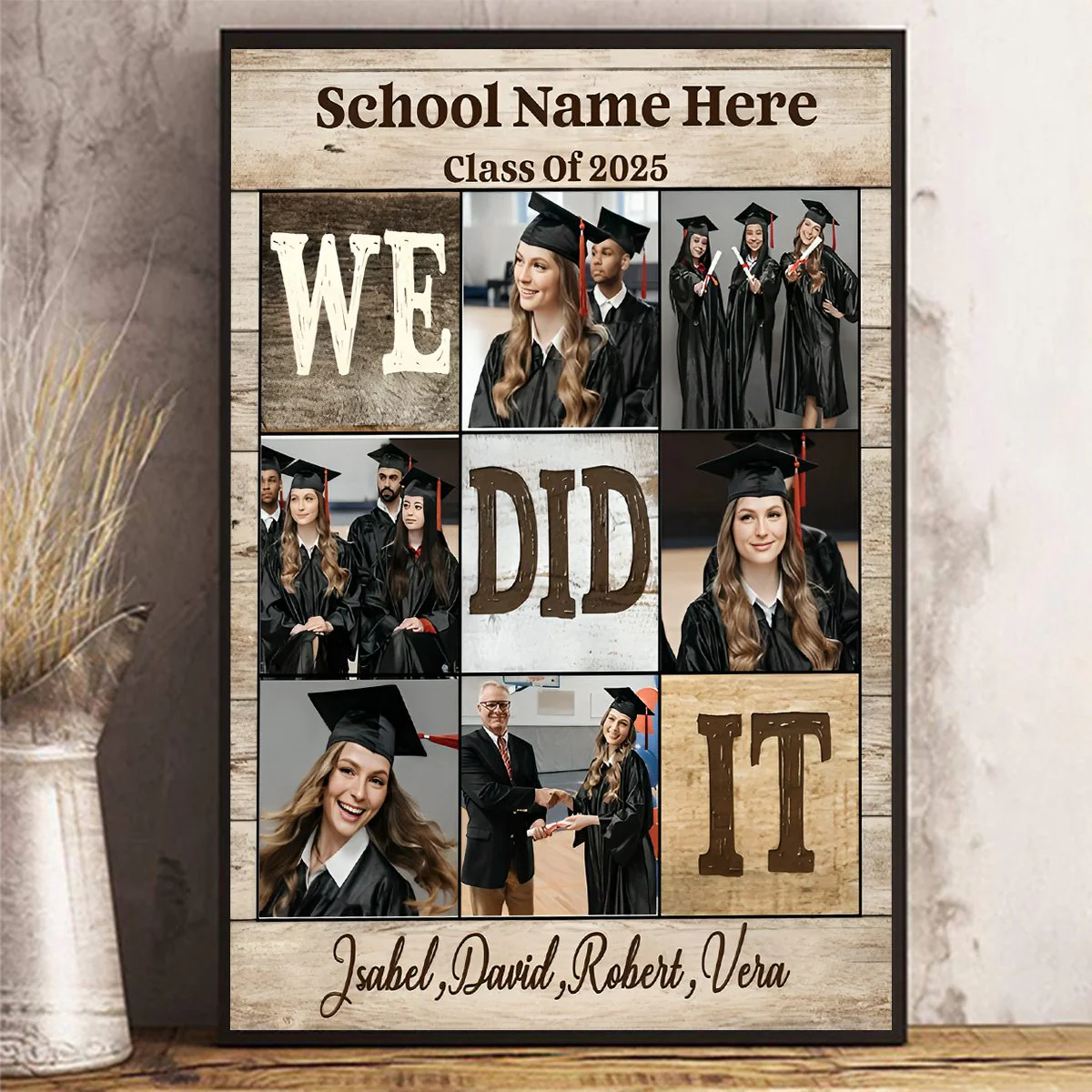 Personalized We Did It Graduation Photo Canvas Poster, Graduation Gifts - Image 2