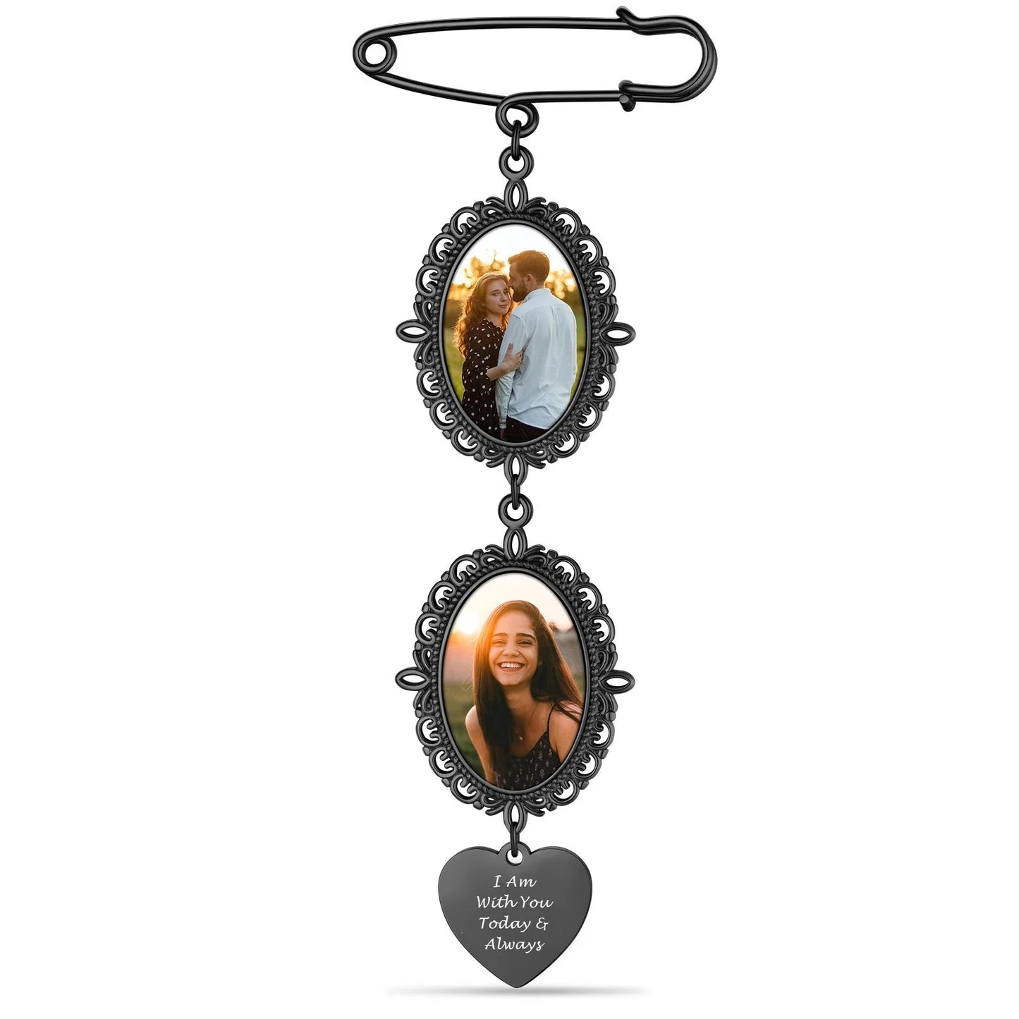 Personalized Wedding Bouquet Picture Charms Brooch Pins - Image 16