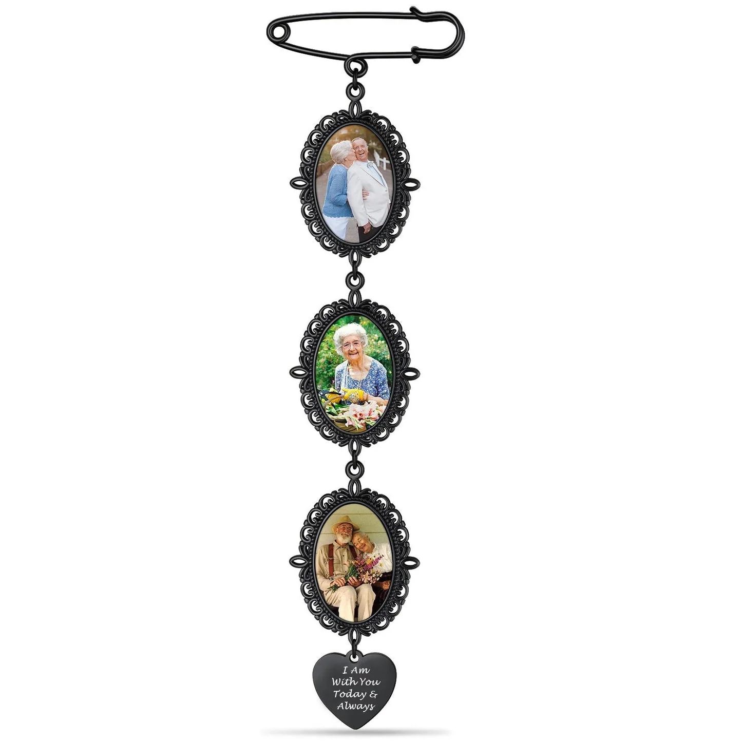 Personalized Wedding Bouquet Picture Charms Brooch Pins - Image 17