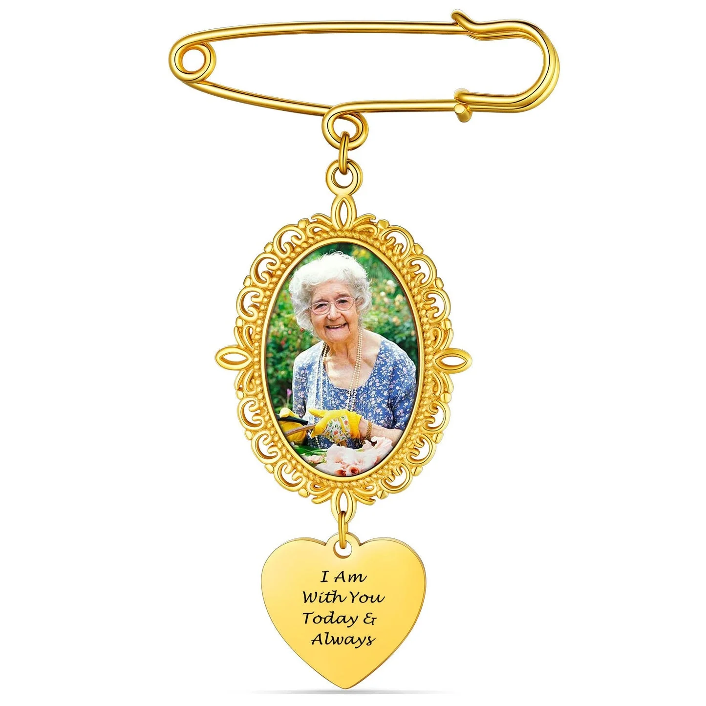 Personalized Wedding Bouquet Picture Charms Brooch Pins - Image 18