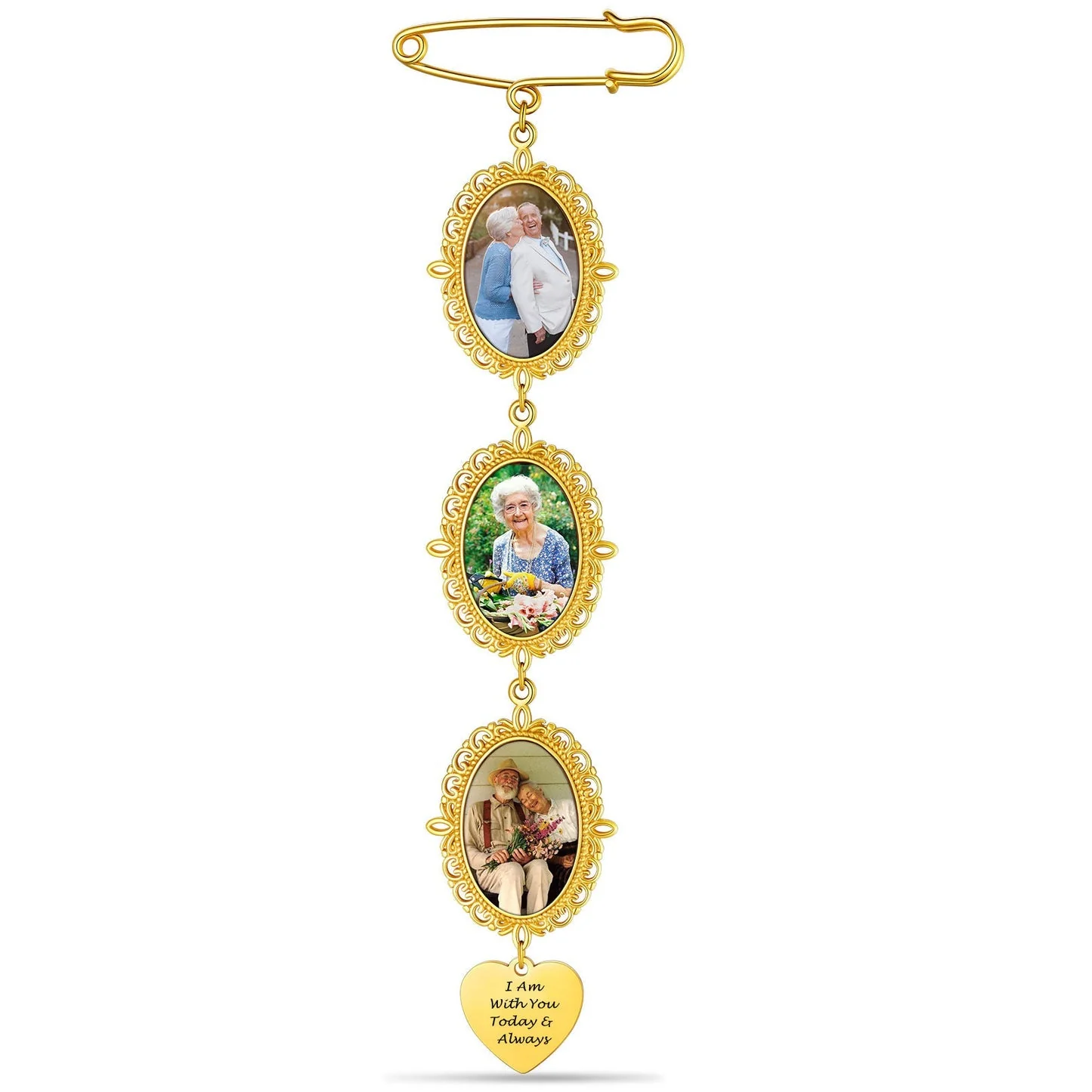 Personalized Wedding Bouquet Picture Charms Brooch Pins - Image 20