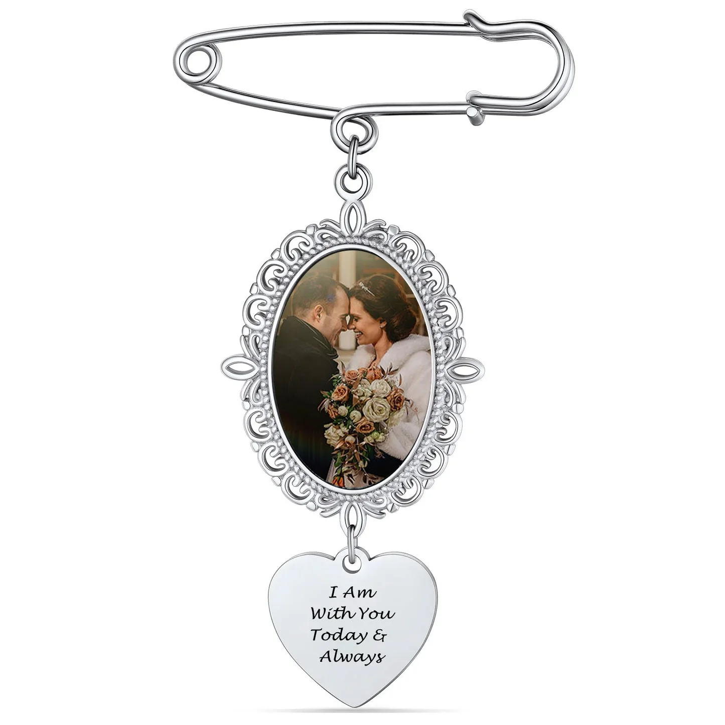 Personalized Wedding Bouquet Picture Charms Brooch Pins - Image 21