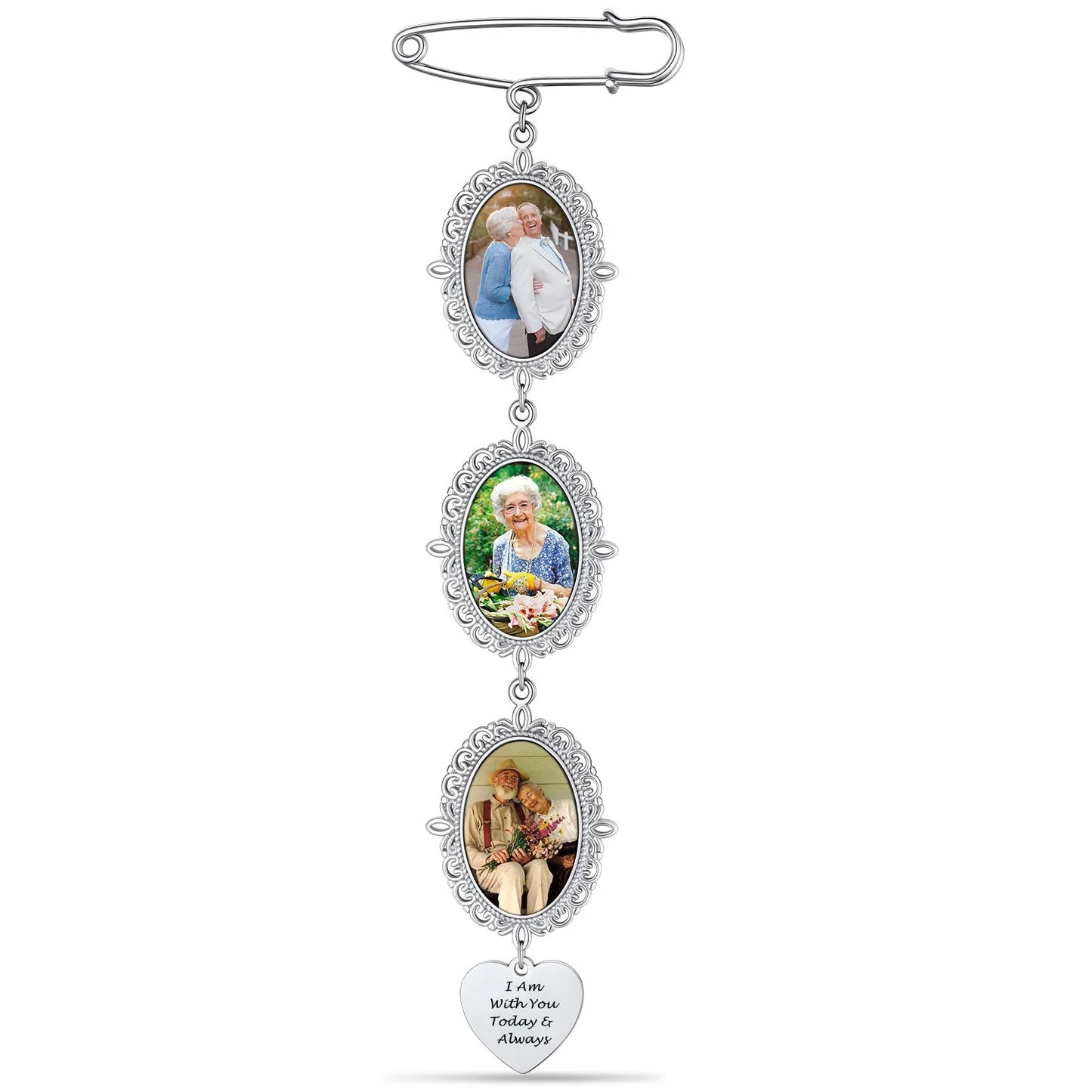 Personalized Wedding Bouquet Picture Charms Brooch Pins - Image 23