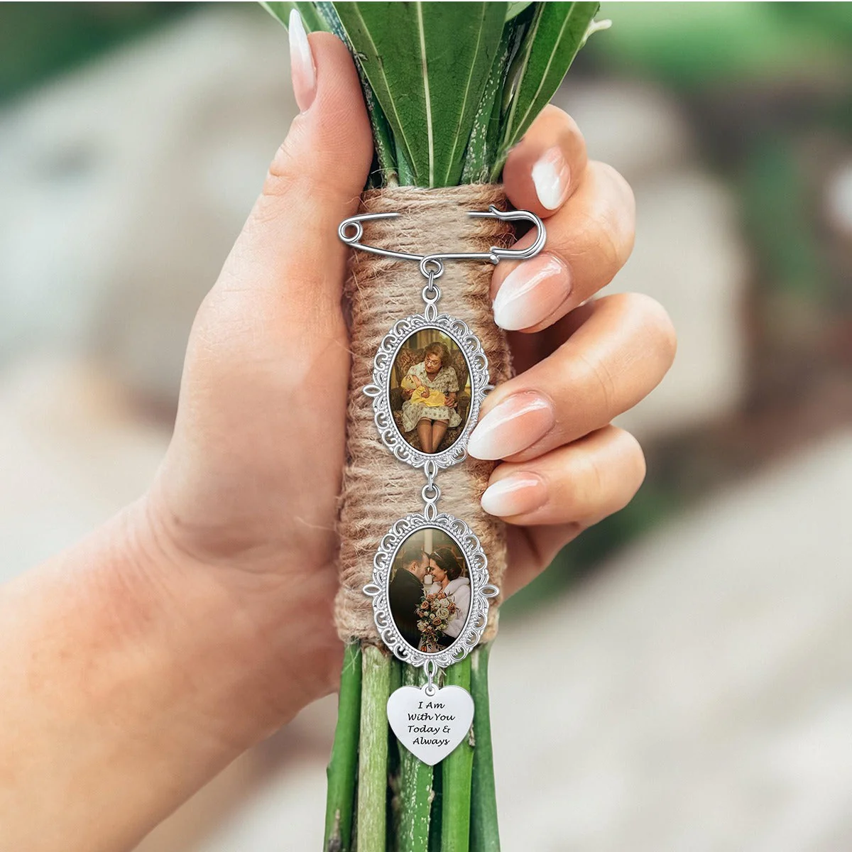 Personalized Wedding Bouquet Picture Charms Brooch Pins - Image 3