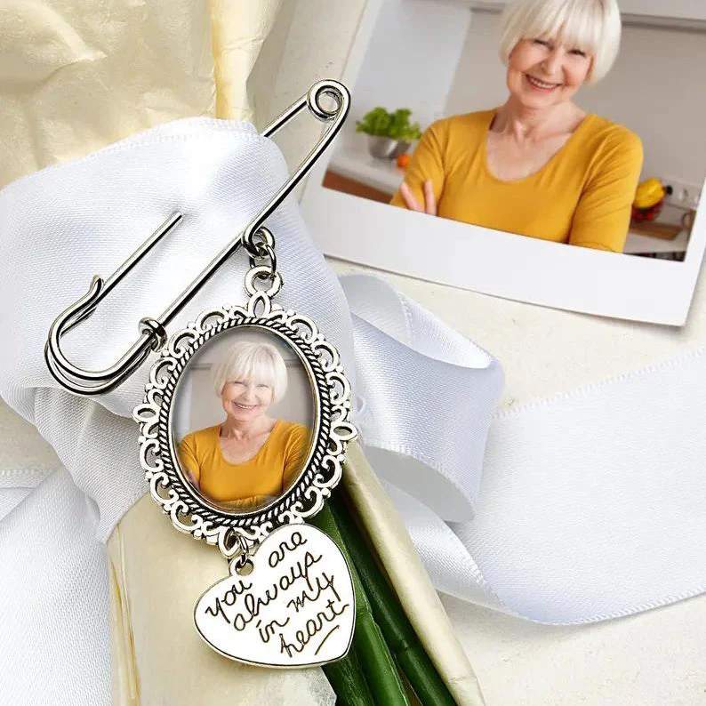 Personalized Wedding Bouquet Picture Charms Brooch Pins - Image 9