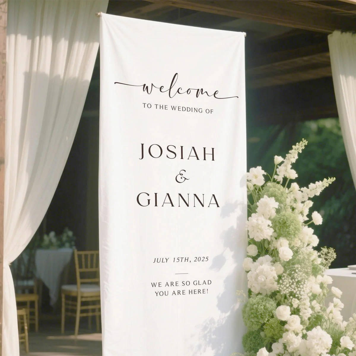Personalized Wedding Welcome Sign, Custom Wedding Signs，Wedding banner - Image 2