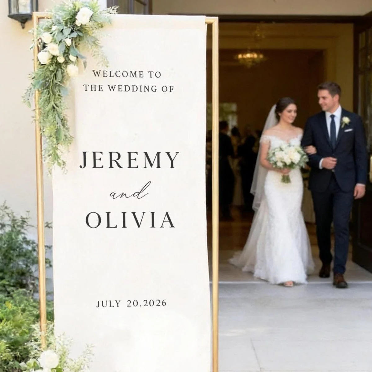 Personalized Wedding Welcome Sign, Custom Wedding Signs，Wedding banner - Image 3