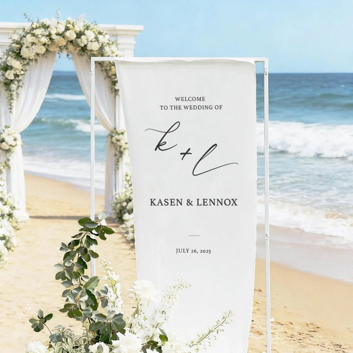 Personalized Wedding Welcome Sign, Custom Wedding Signs，Wedding banner - Image 5