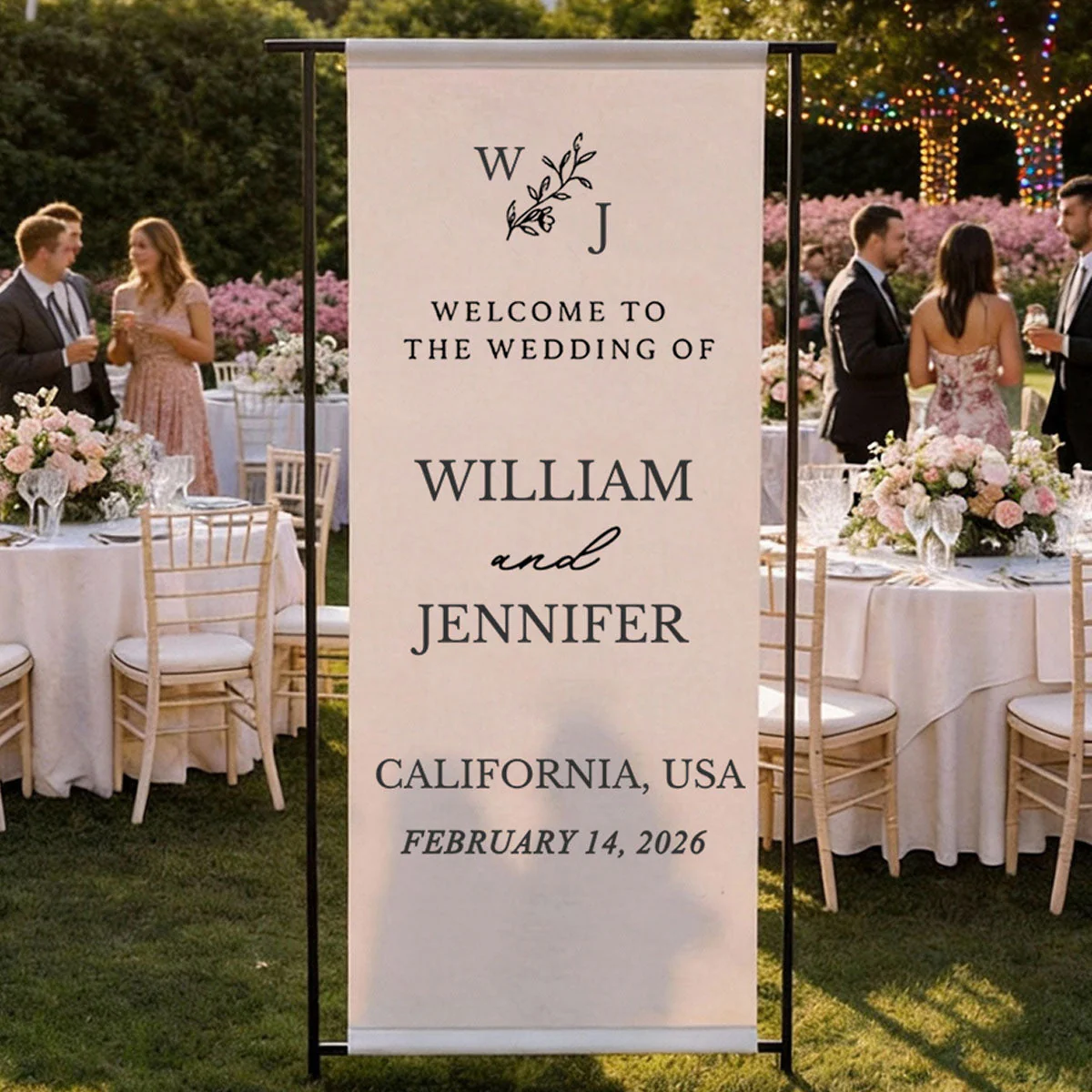 Personalized Wedding Welcome Sign, Custom Wedding Signs，Wedding banner - Image 7