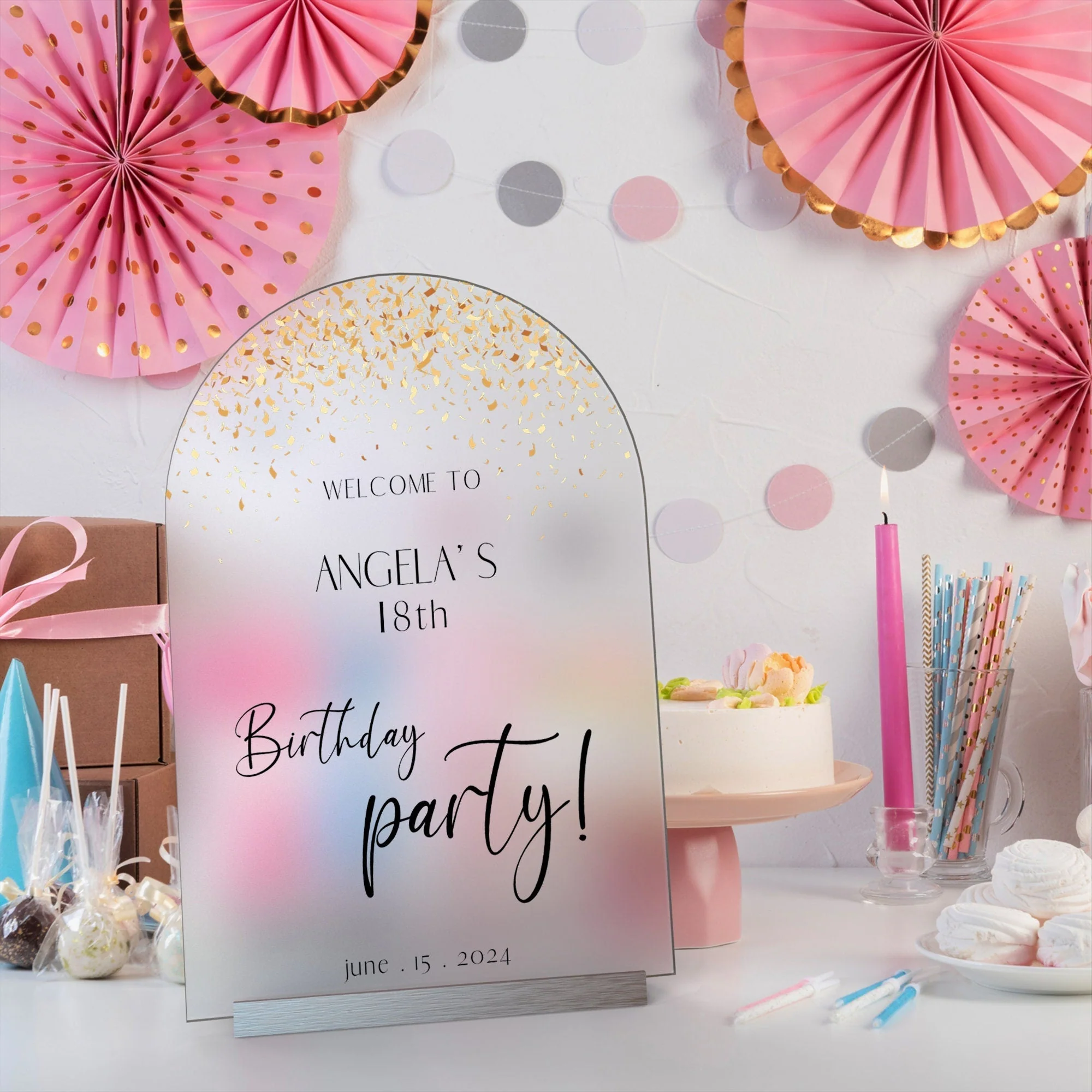 Personalized Welcome Sign for Birthday Party, Frosted Acriylic Birthday Sign, Birthday Decorations - Image 5