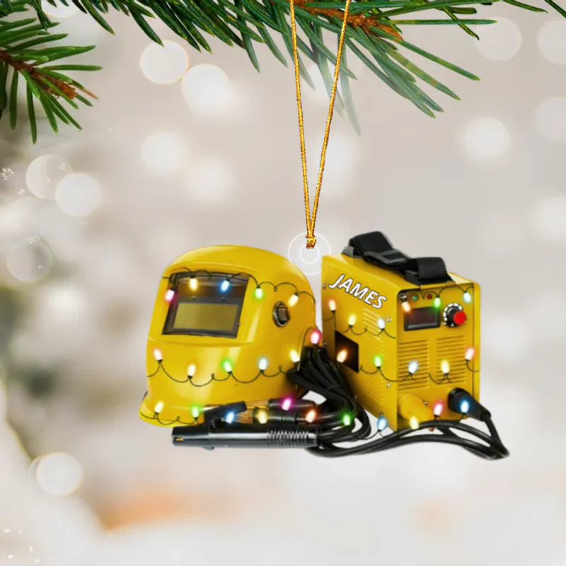 Personalized Welder Ornament Helmet And Gloves Christmas Ornament for Welders - Image 3