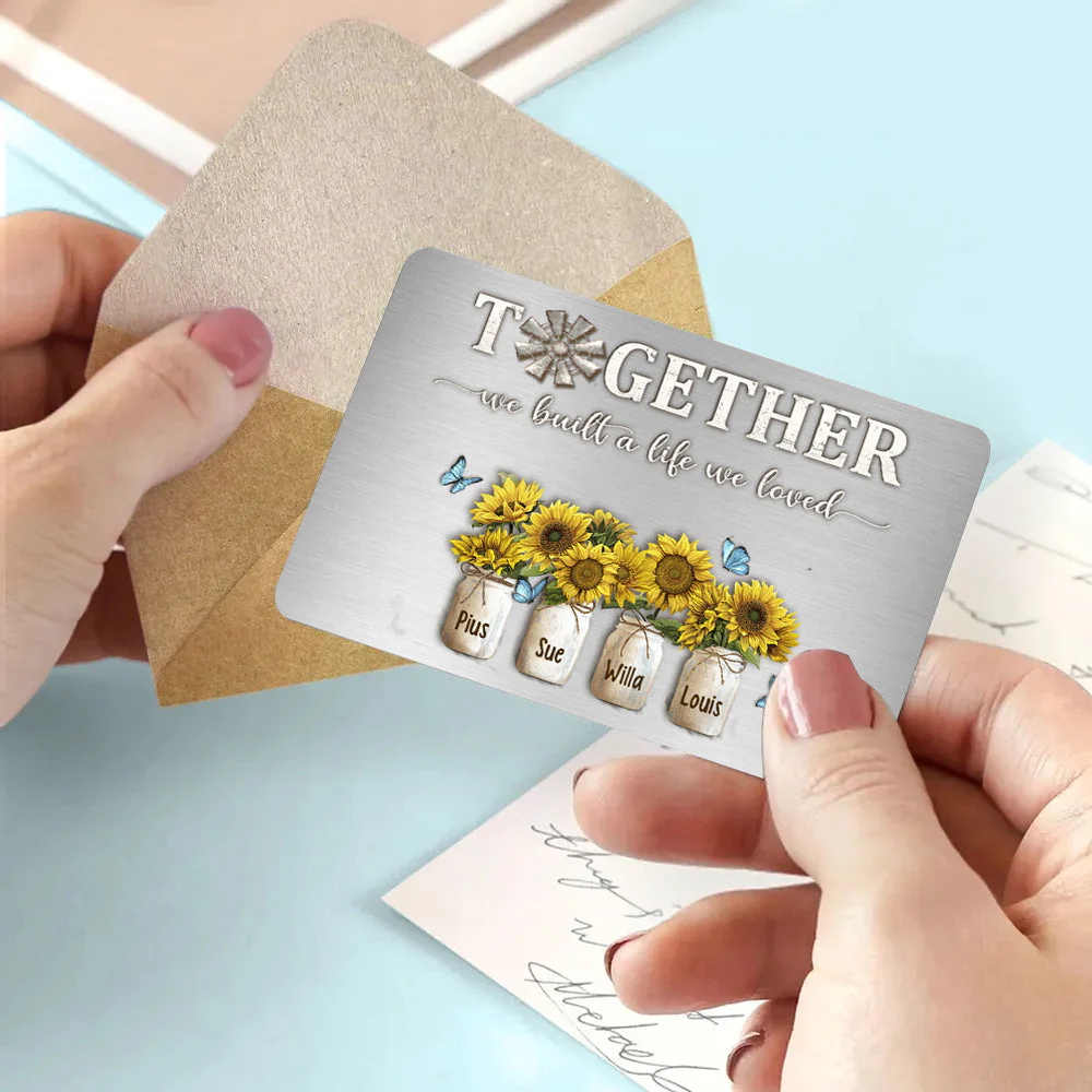 Personalized What We Love Most About Our Home Metal Wallet Card - Image 4