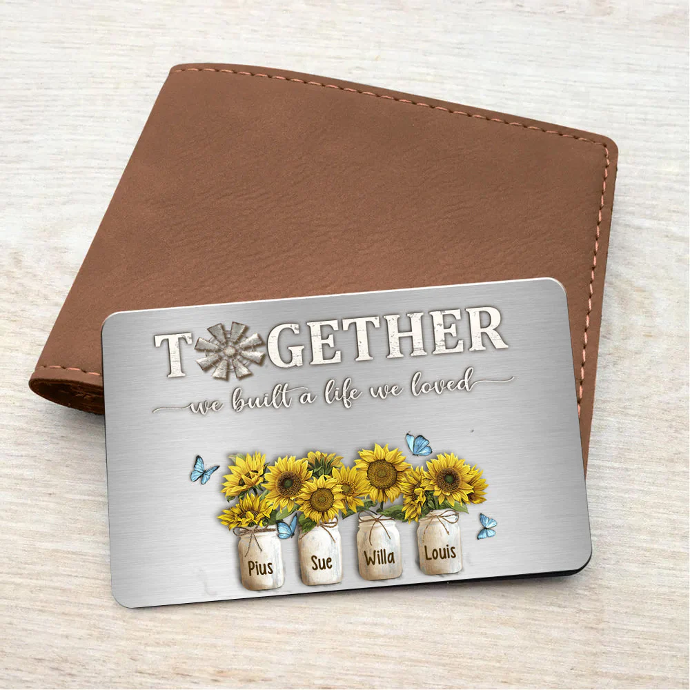 Personalized What We Love Most About Our Home Metal Wallet Card - Image 5