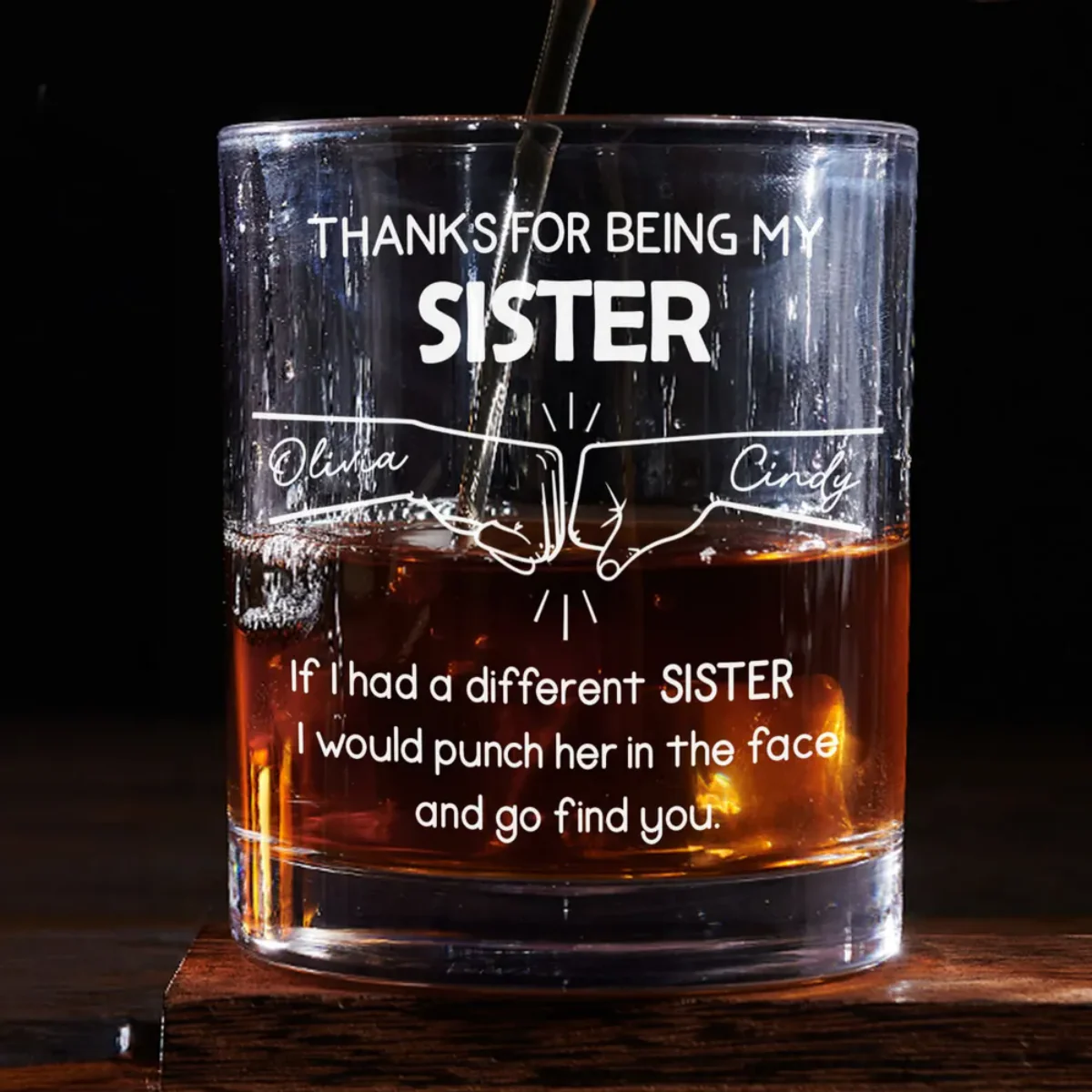 Personalized Whiskey Glass Gift for Brother - Thanks For Being My Brother - Image 9