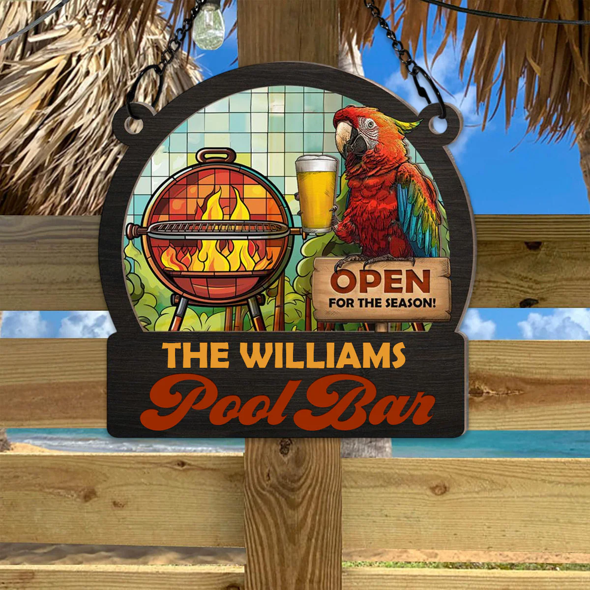 Personalized Window Hanging Sunshade Ornament - Open For The Season For Barbecue, Beer - Image 10