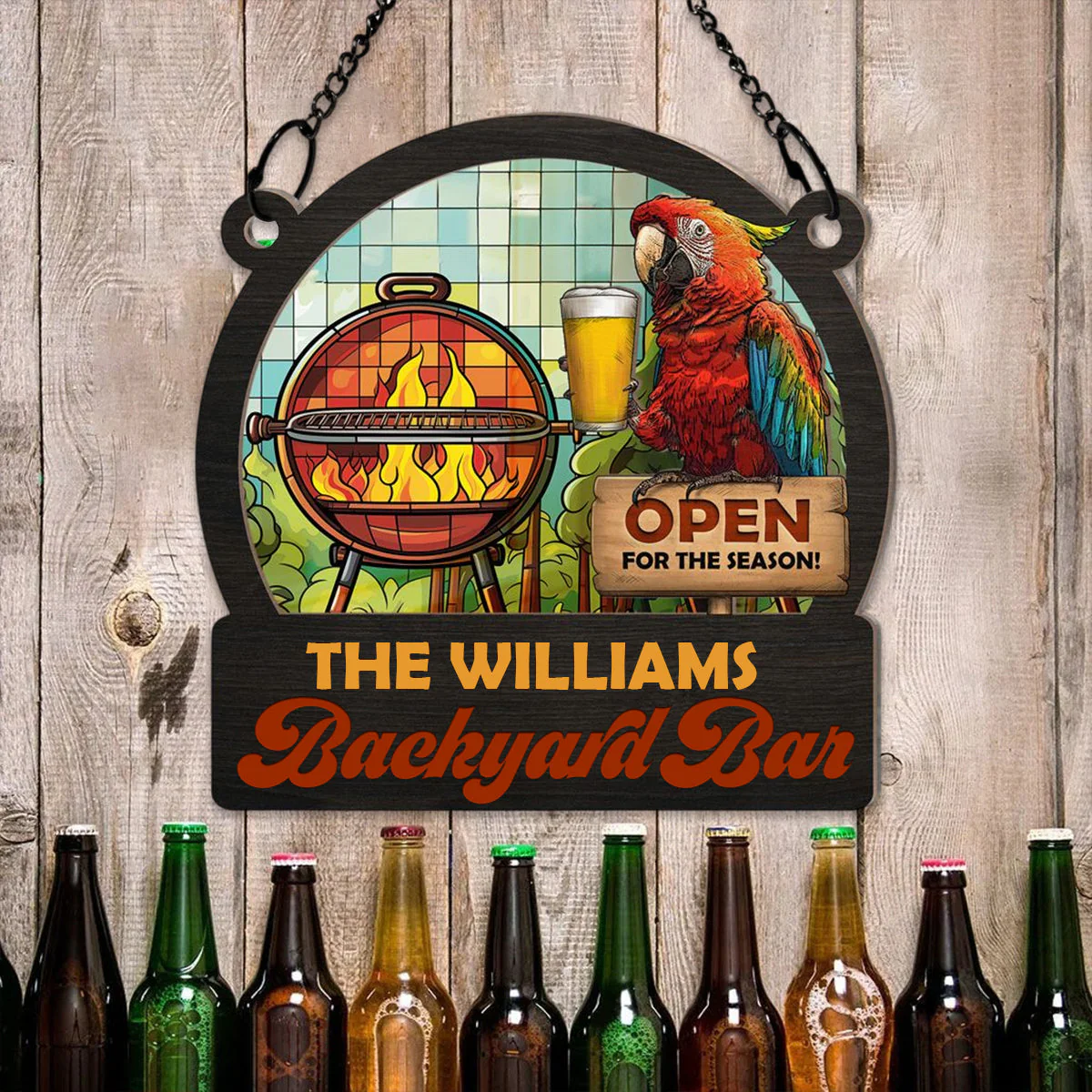 Personalized Window Hanging Sunshade Ornament - Open For The Season For Barbecue, Beer - Image 2
