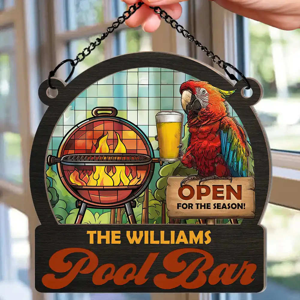 Personalized Window Hanging Sunshade Ornament - Open For The Season For Barbecue, Beer - Image 4