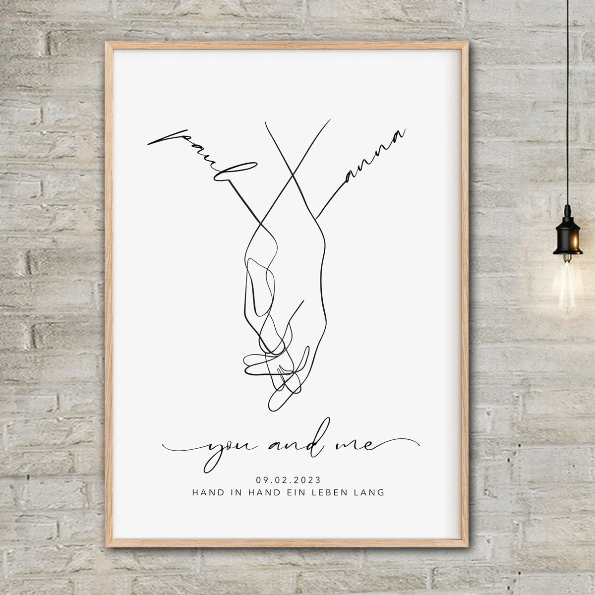 Personalized with name date canvas,hand in hand bride and groom,Wedding gift