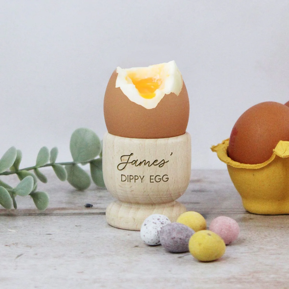 Personalized Wooden Egg Cup with Any Name, Easter Gift for Kids - Image 4