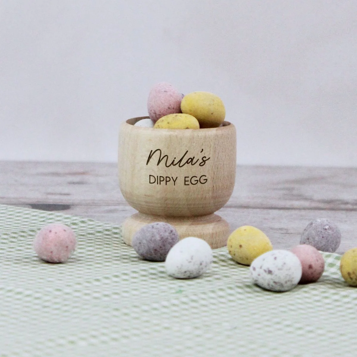 Personalized Wooden Egg Cup with Any Name, Easter Gift for Kids - Image 6