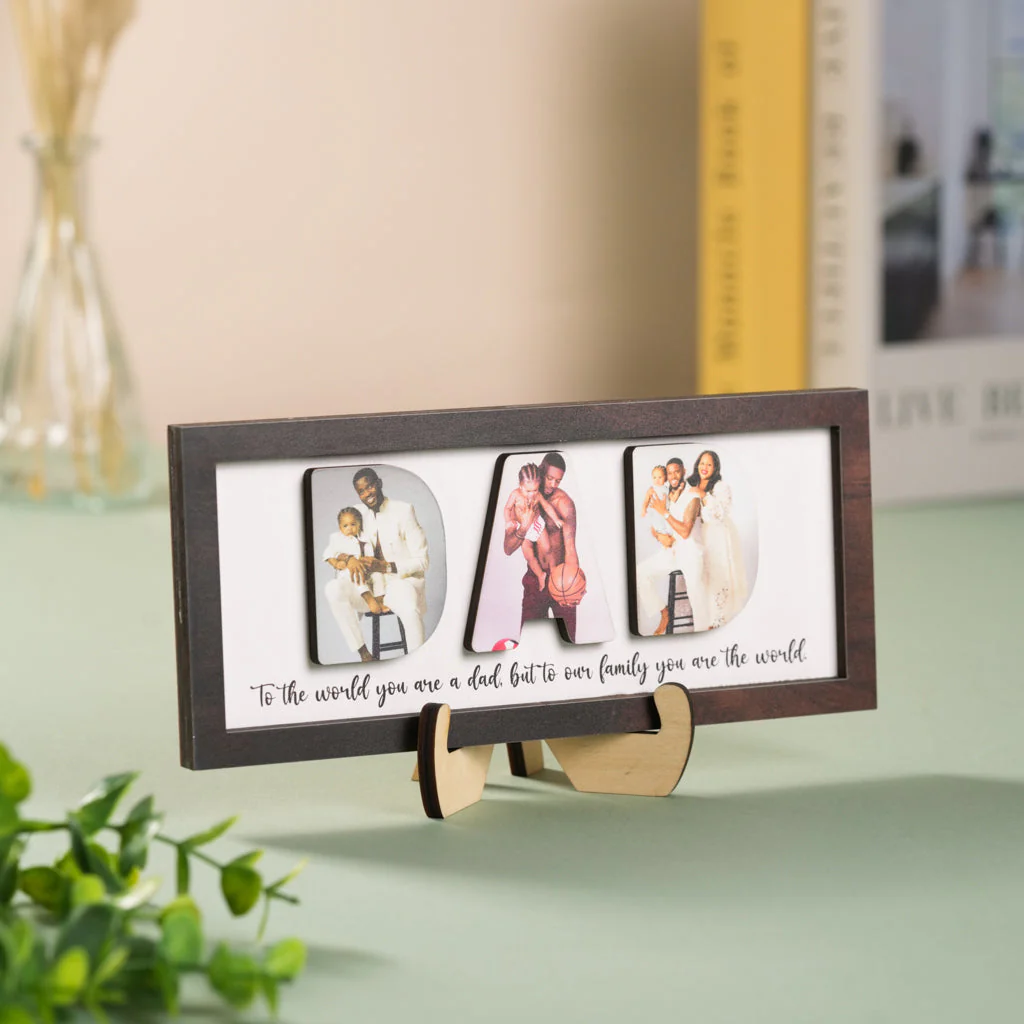 Personalized Wooden Frame for Dad with Family Photos – Father’s Day - Image 2