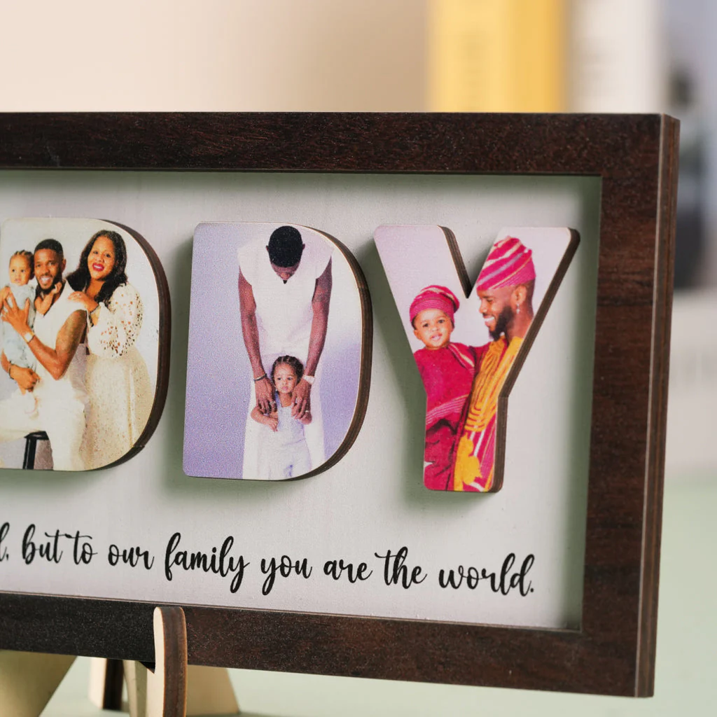 Personalized Wooden Frame for Dad with Family Photos – Father’s Day - Image 4