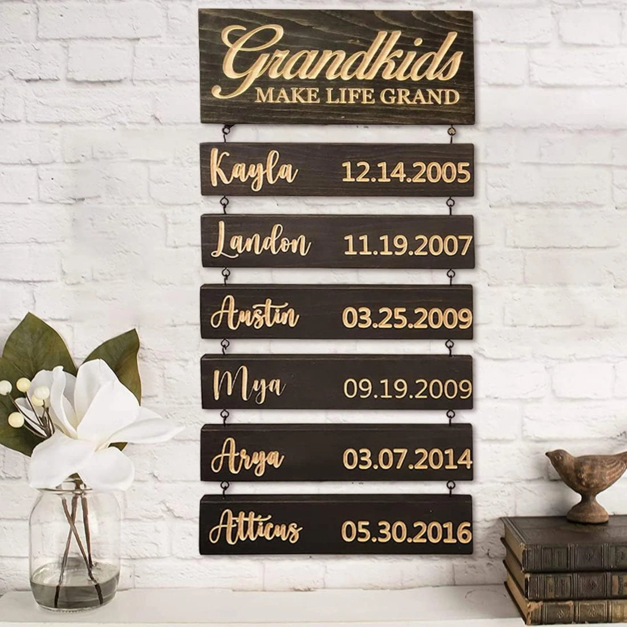 Personalized Wooden Sign-Grandkids make life grand - Image 3