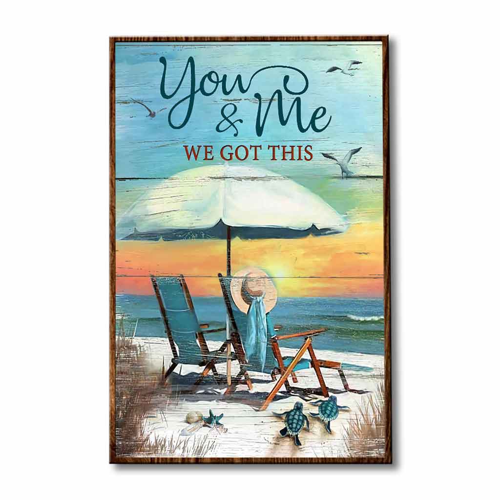 Personalized You And Me Turtle Beach Couple Poster Canvas Print - Image 6