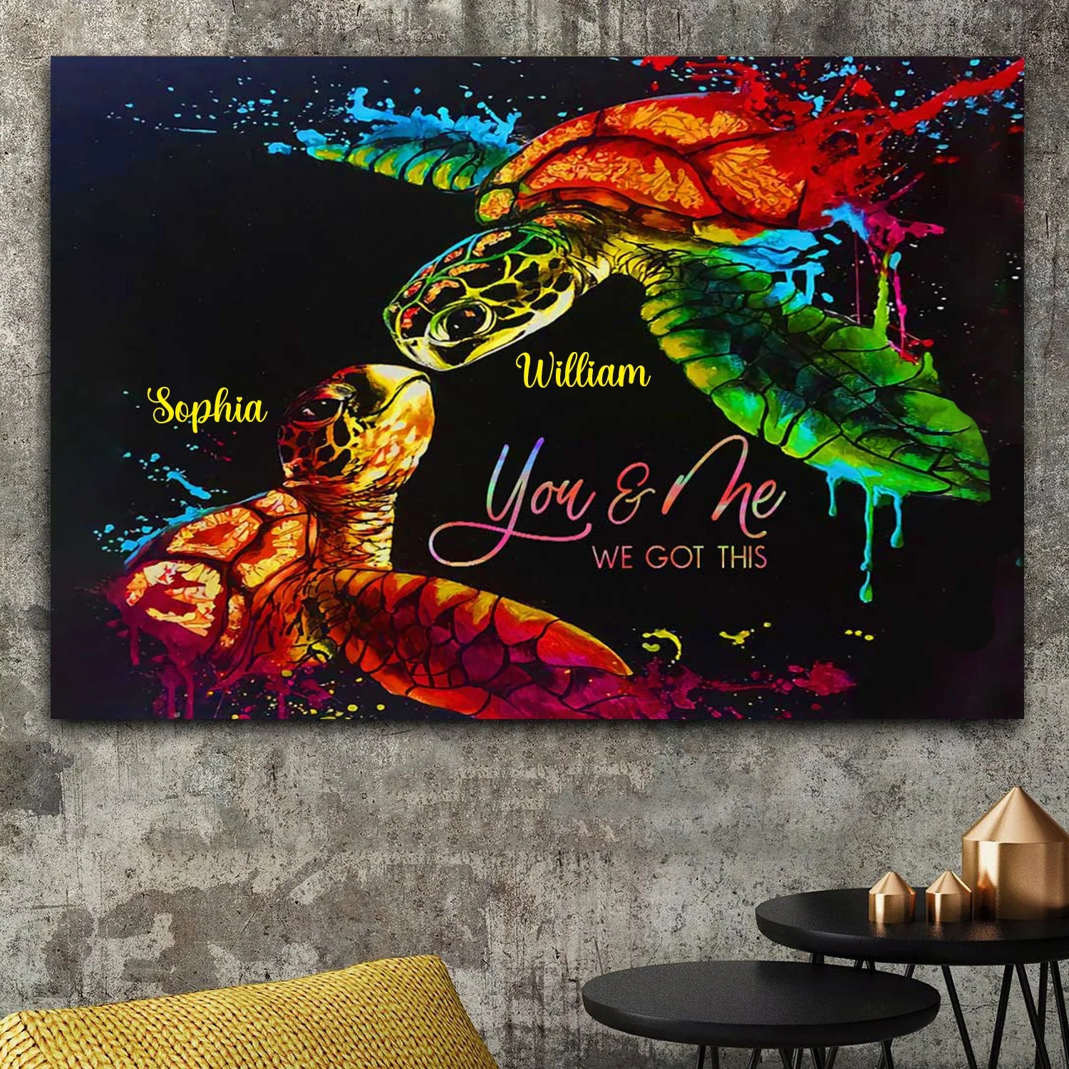 Personalized You And Me We Got This Turtle Couple Poster Canvas Print - Image 2
