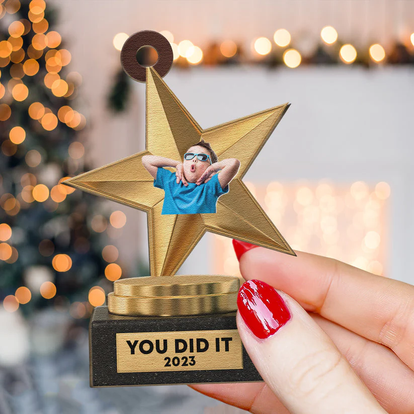 Personalized You Did It Acrylic Christmas Ornament - Image 3