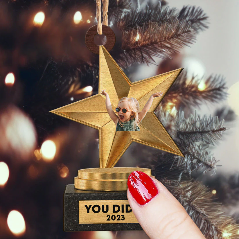 Personalized You Did It Acrylic Christmas Ornament - Image 4