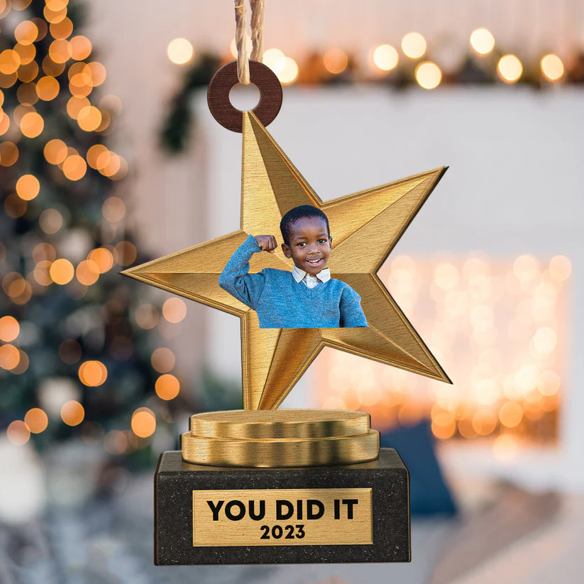Personalized You Did It Acrylic Christmas Ornament - Image 5