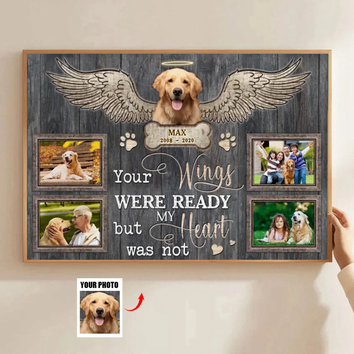 Personalized Your Wings Were Ready Canvas Prints,Gift For A Dog Lover, Pet Loss - Image 3