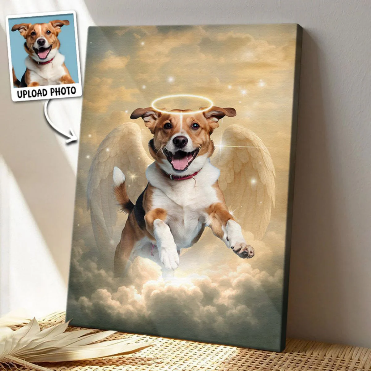 Pet Loss With Halo & Wings Heavenly - Personalized Customized Canvas Poster - Memorial Gift For Pet Lovers - Image 2