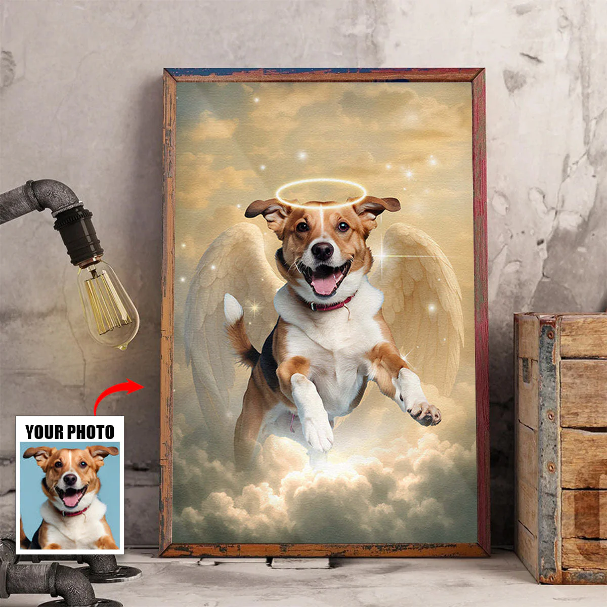 Pet Loss With Halo & Wings Heavenly - Personalized Customized Canvas Poster - Memorial Gift For Pet Lovers - Image 8