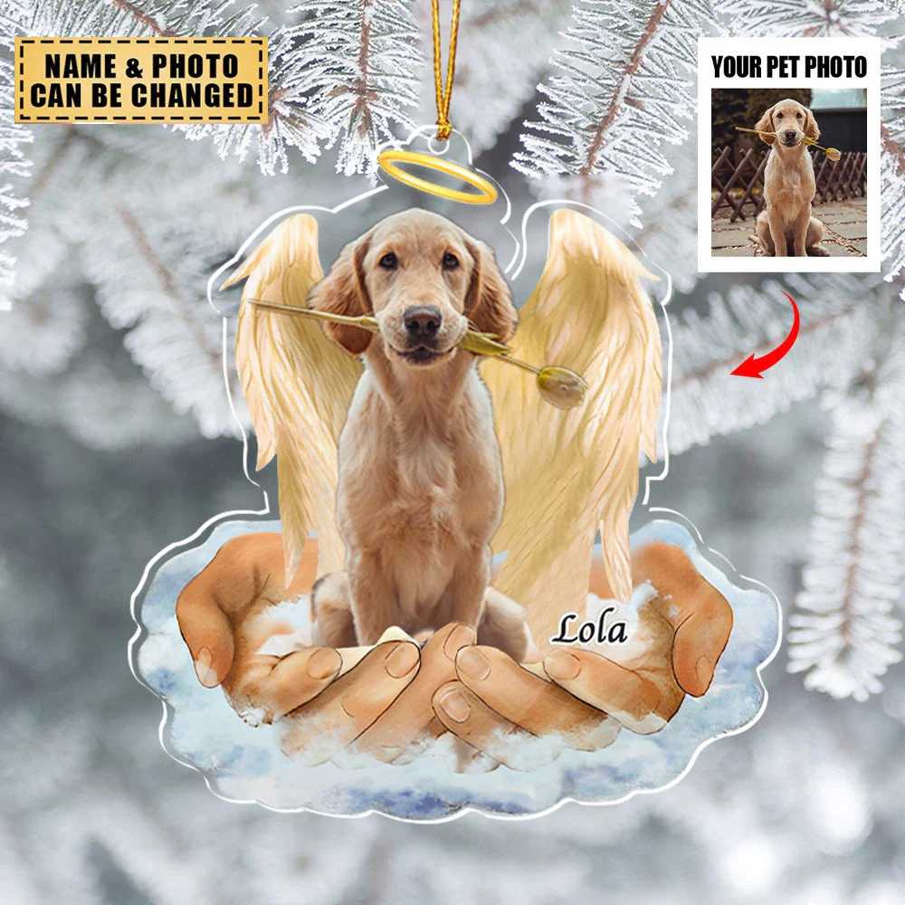 Pet Lovers Gifts - In The Hands Of God - Personalized  Acrylic Ornament - Image 3