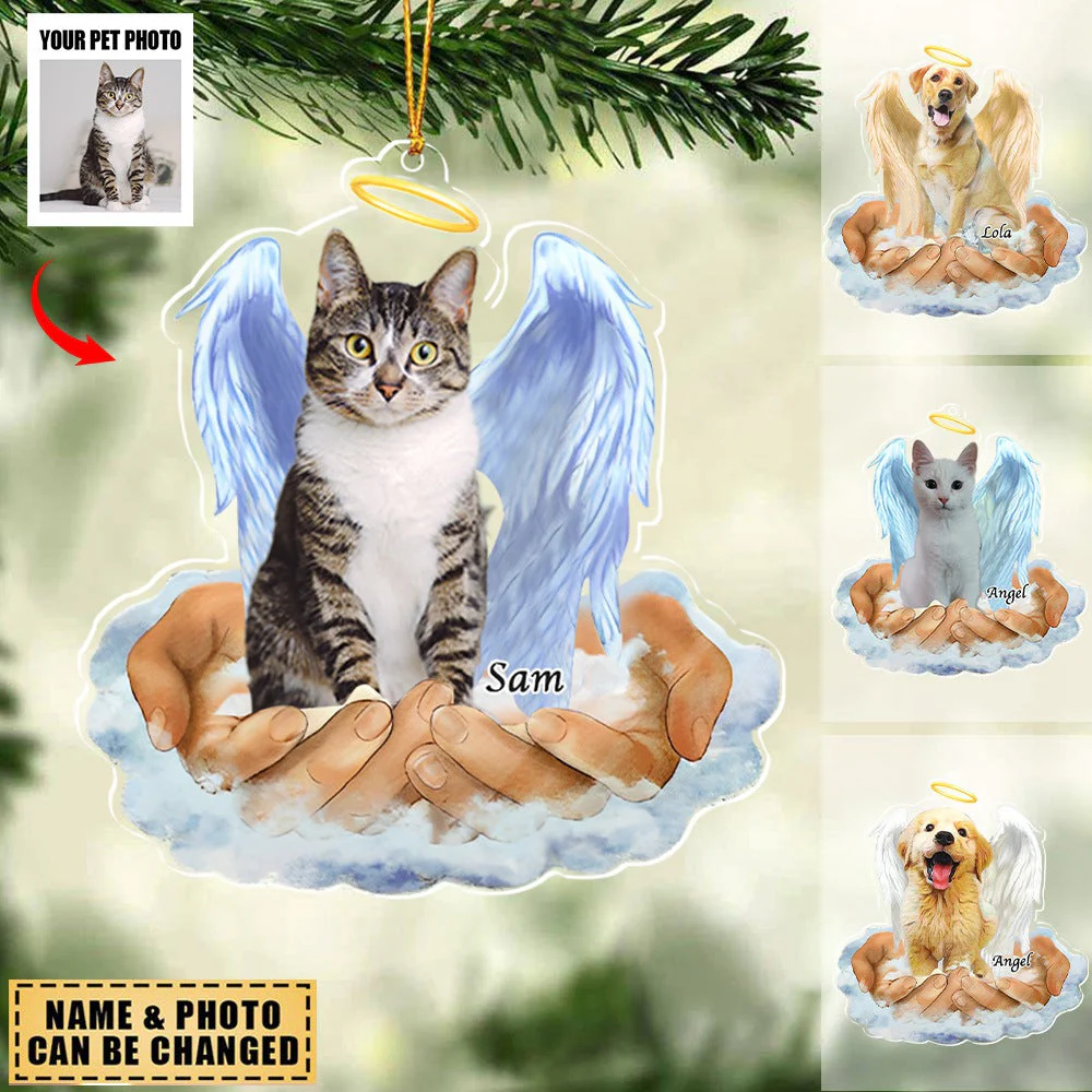 Pet Lovers Gifts - In The Hands Of God - Personalized  Acrylic Ornament - Image 4