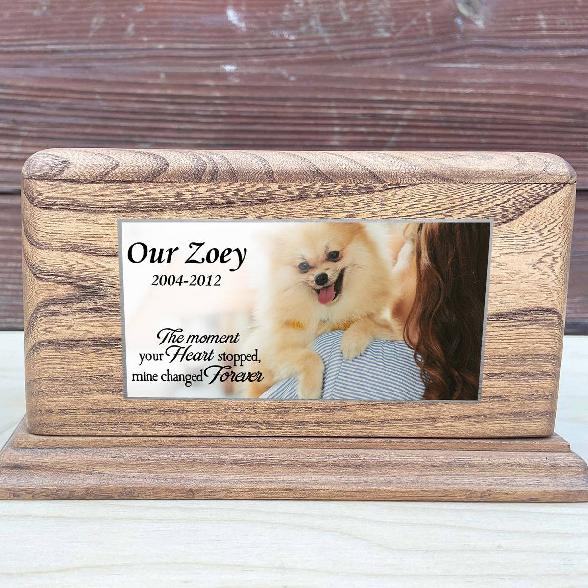 Pet Memorial Plaque, Personalized Photo Commemorative Urn Plaque - Image 2