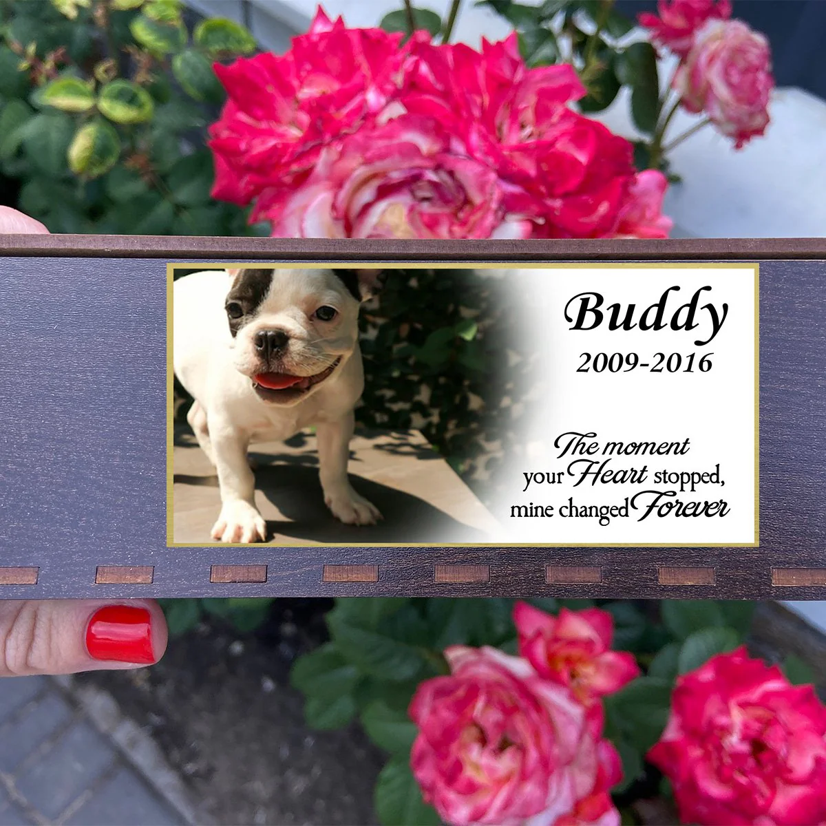 Pet Memorial Plaque, Personalized Photo Commemorative Urn Plaque - Image 8