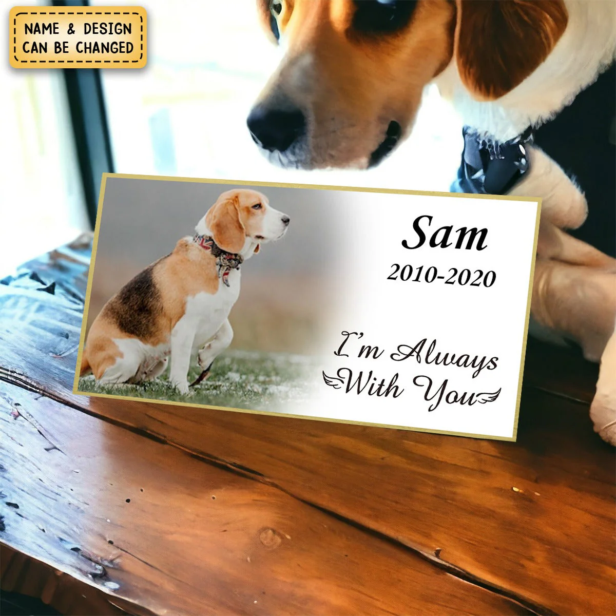 Pet Memorial Plaque, Personalized Photo Commemorative Urn Plaque - Image 9