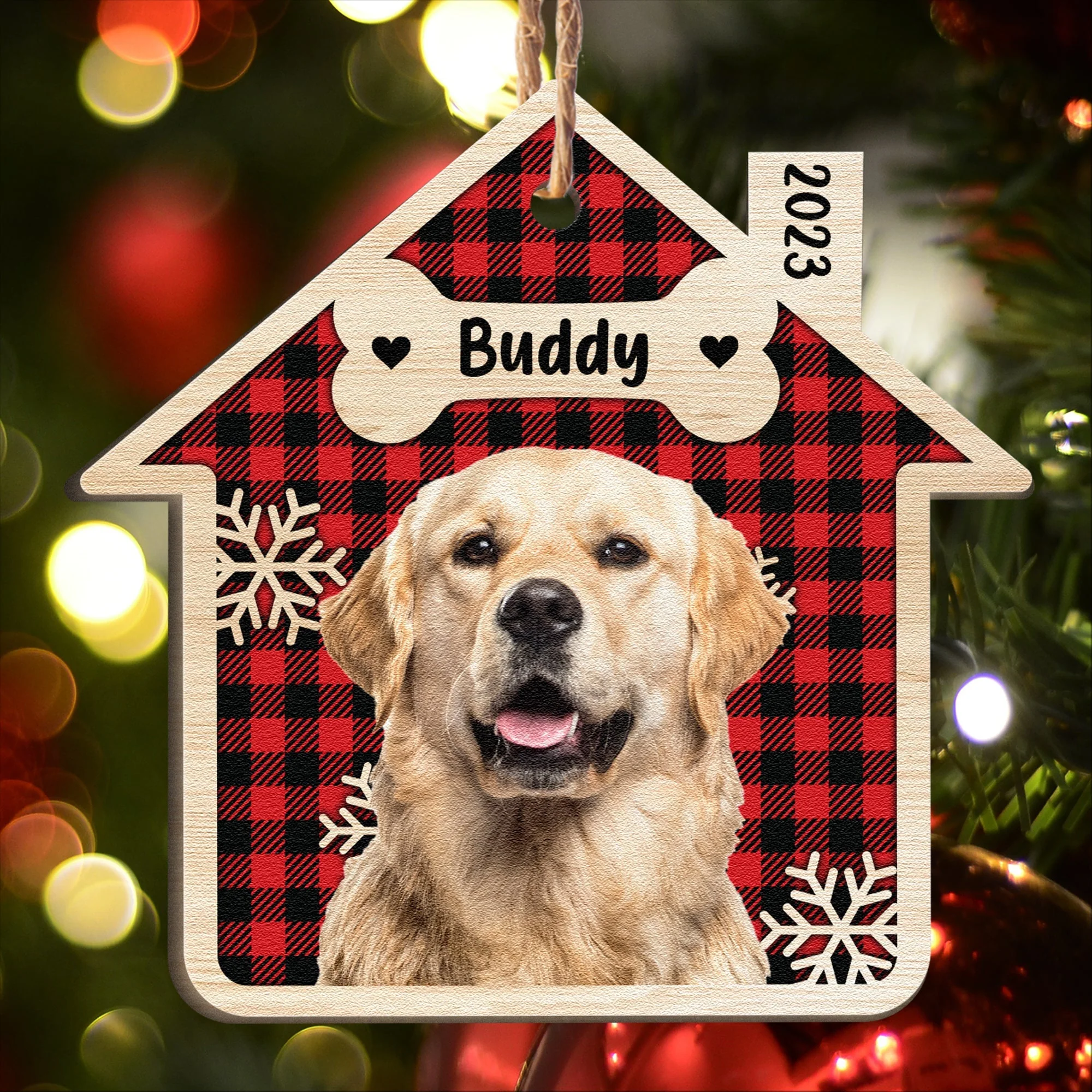 Pet's Sweet Home Personalized House Shaped Acrylic Ornament - Image 2