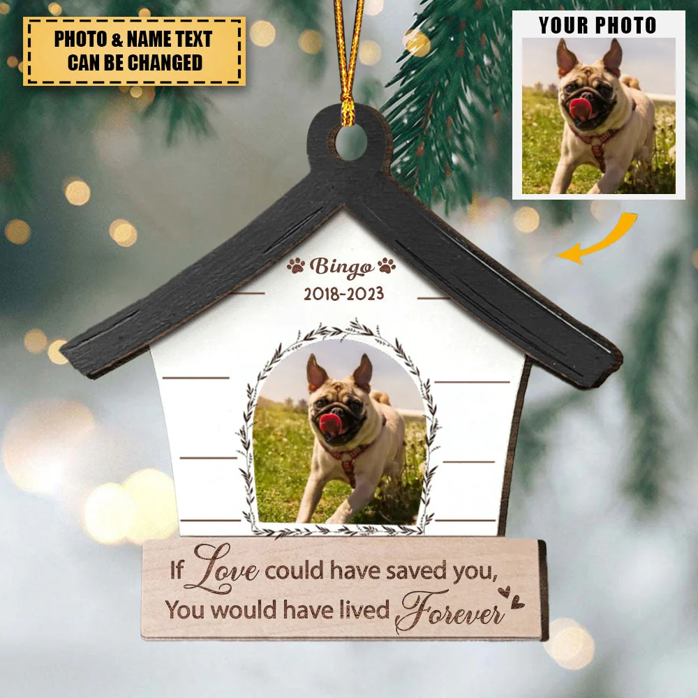 Photo upload Personalized Memorial Dog Ornament - Image 2