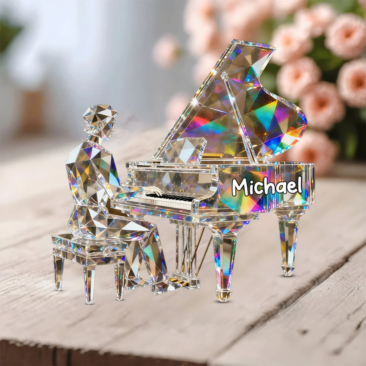 Pianist Custom Name Stained Glass Effect Acrylic Plaque, Pianist Gift - Image 4