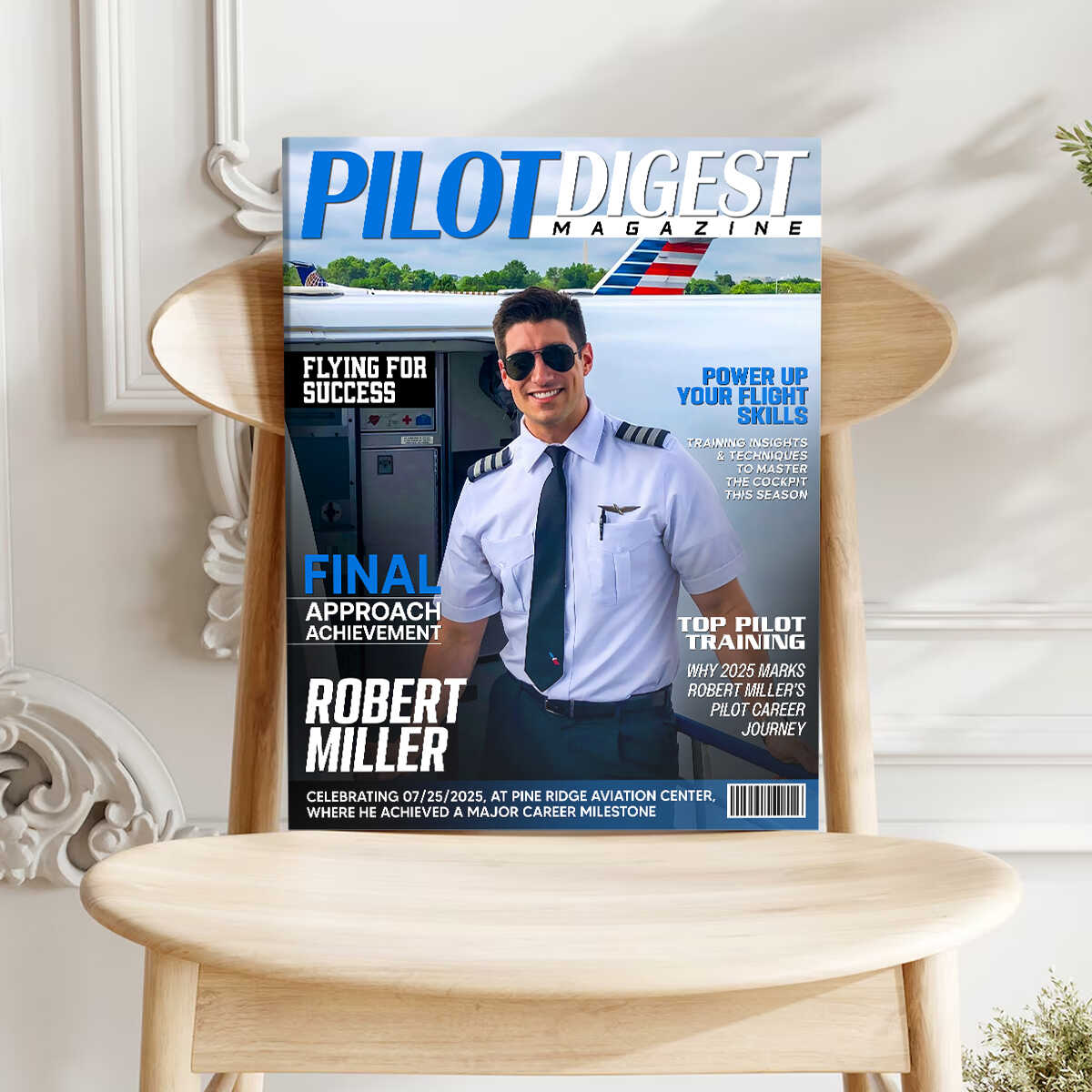 Pilot Digest Magazine Cover Canvas, Custom Pilot Magazine Cover Photo, Unique Gift For Pilot, Pilot Digest Gift - Image 4