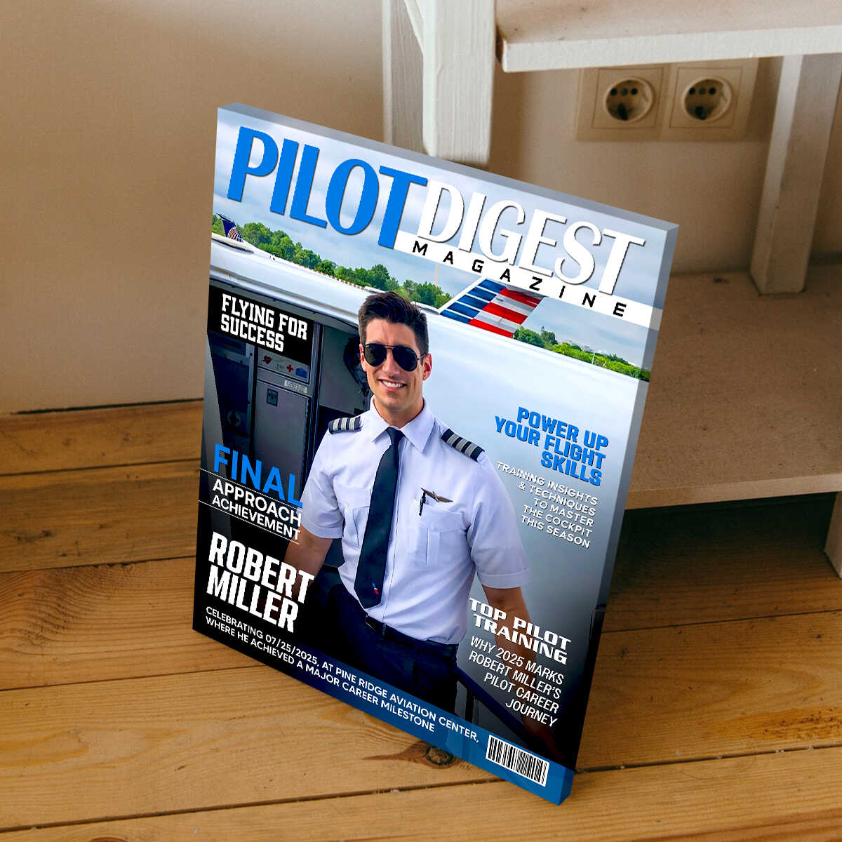 Pilot Digest Magazine Cover Canvas, Custom Pilot Magazine Cover Photo, Unique Gift For Pilot, Pilot Digest Gift - Image 5