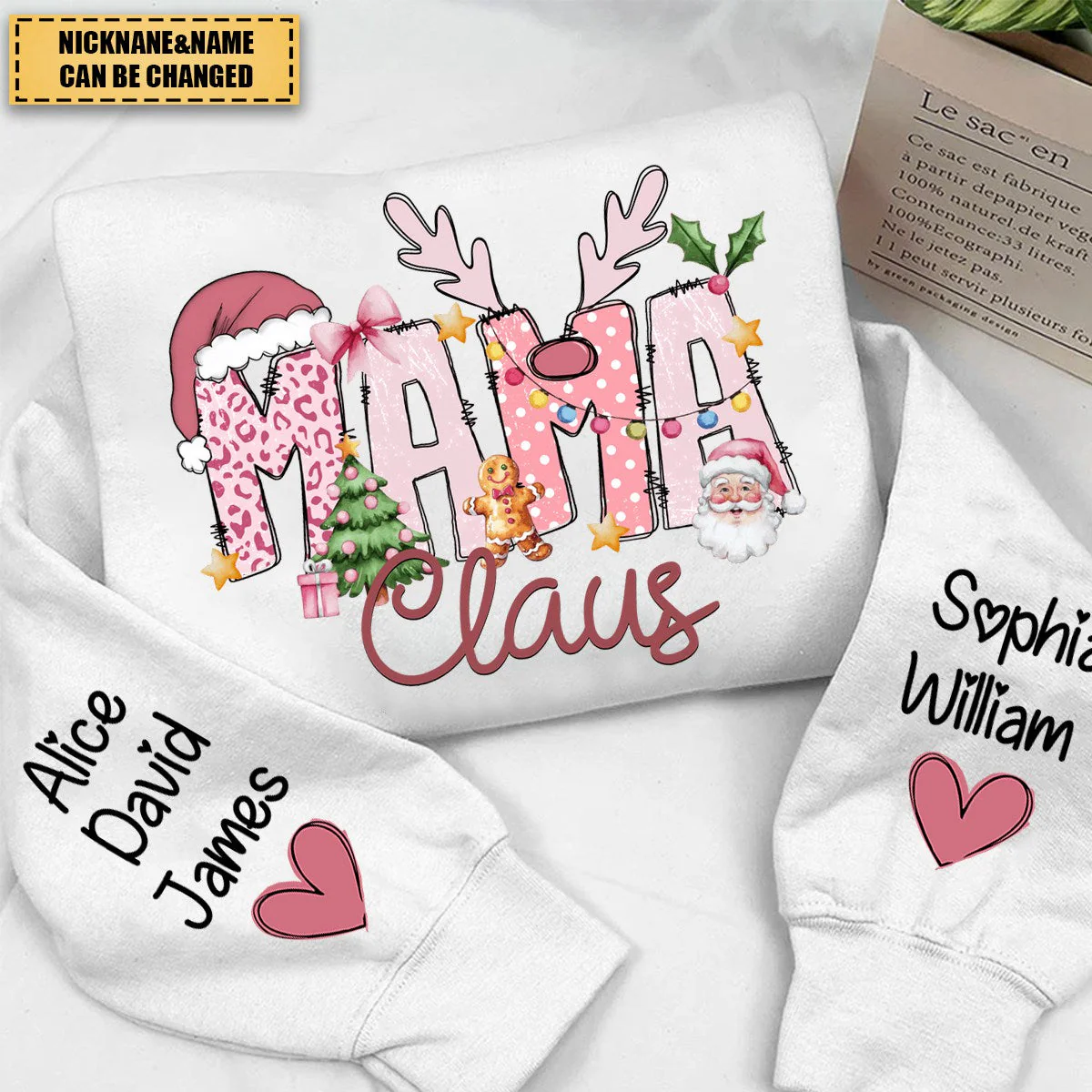 Pink Trend Gigi Claus Personalized Sweatshirt - Best Family Christmas Gift for Grandma - Image 2