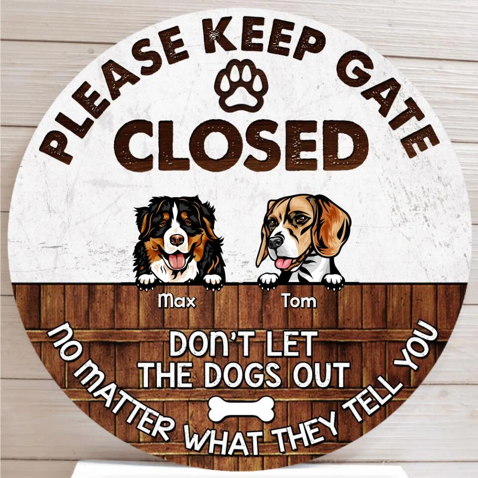 Please Keep Gate - Personalized Wooden Sign - Gift For Dog Lovers - Image 3