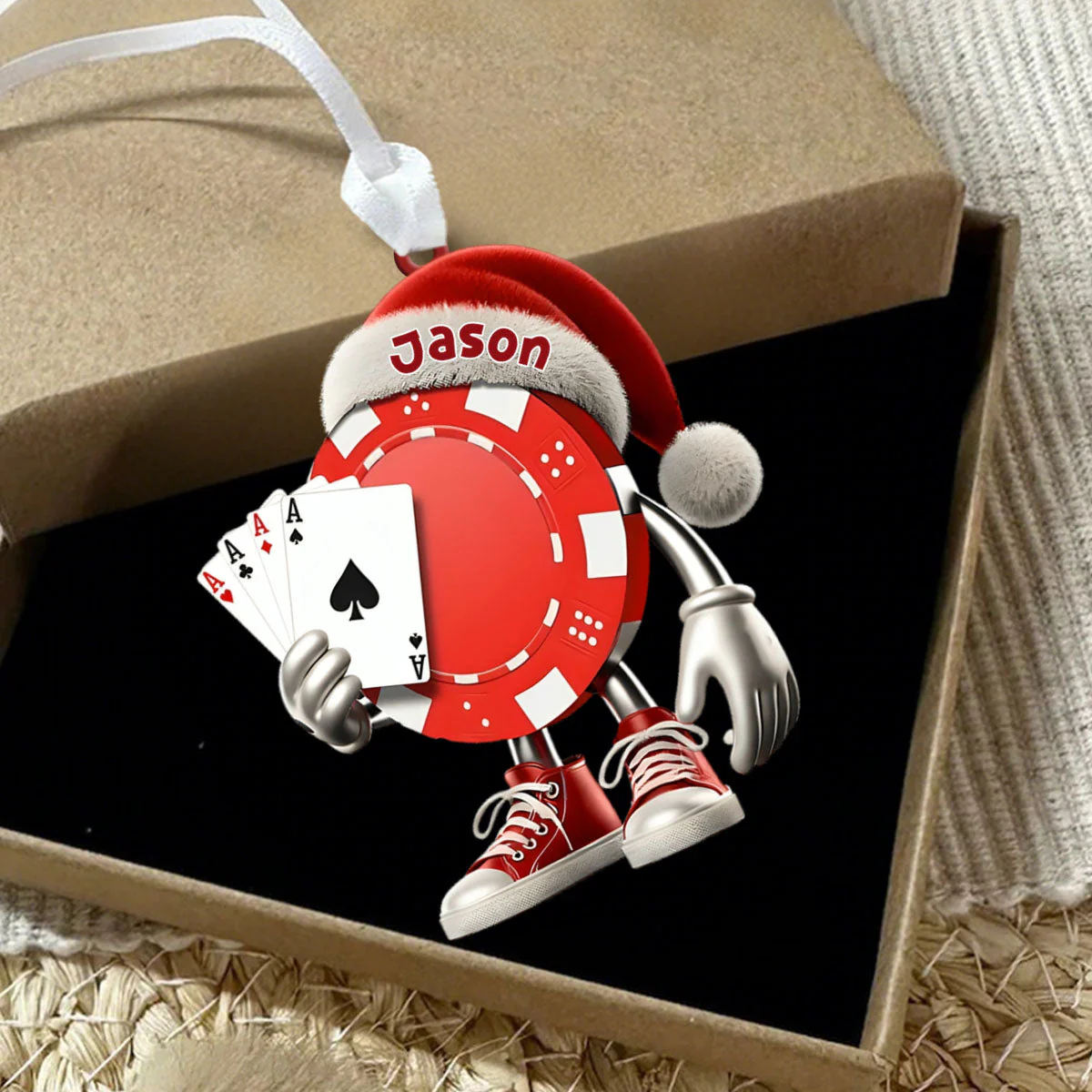 Poker Christmas Ornament, Personalized Ornament - Image 2